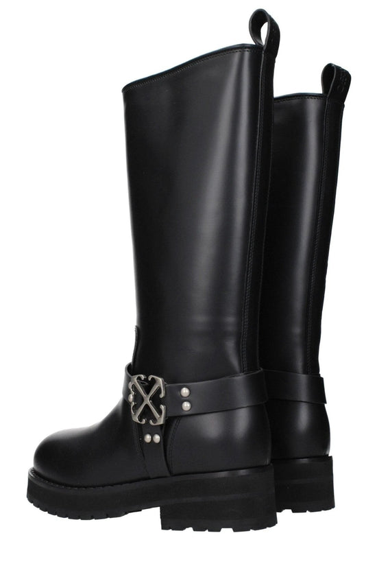Off White Stiefel Track Hochwertiges Leder Schwarz | ELORÉ by Off-White