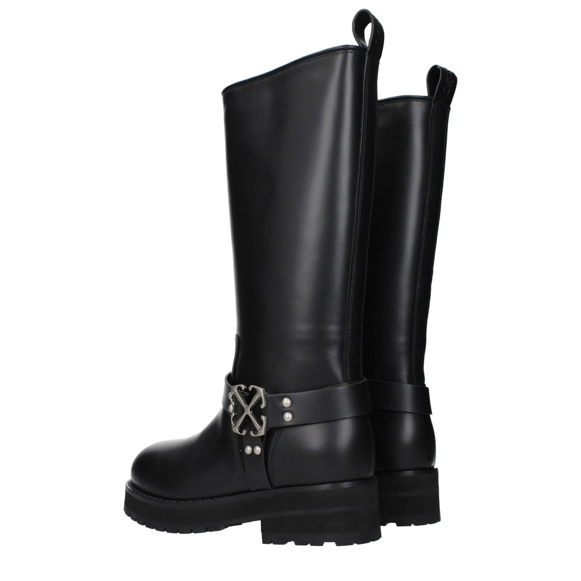 Off White Stiefel Track Hochwertiges Leder Schwarz | ELORÉ by Off-White