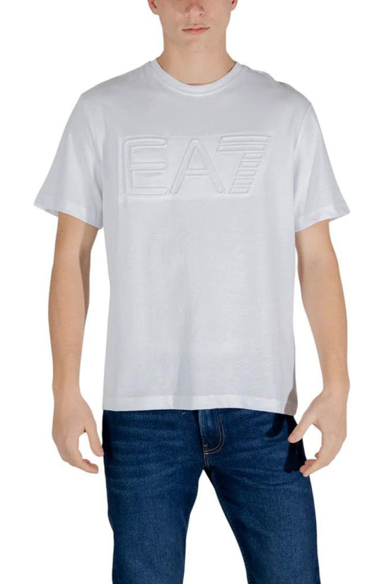EA7 Emporio Armani Weißes Baumwoll-T-Shirt by EA7 Emporio Armani
