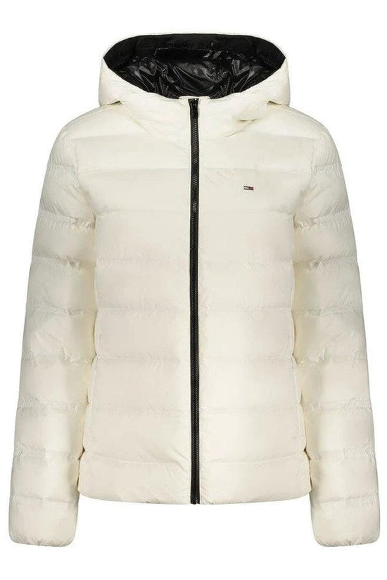 Flag Kapuzen Puffer Jacke Lang Warm Gefüttert Weiß | ELORÉ by Tommy Hilfiger