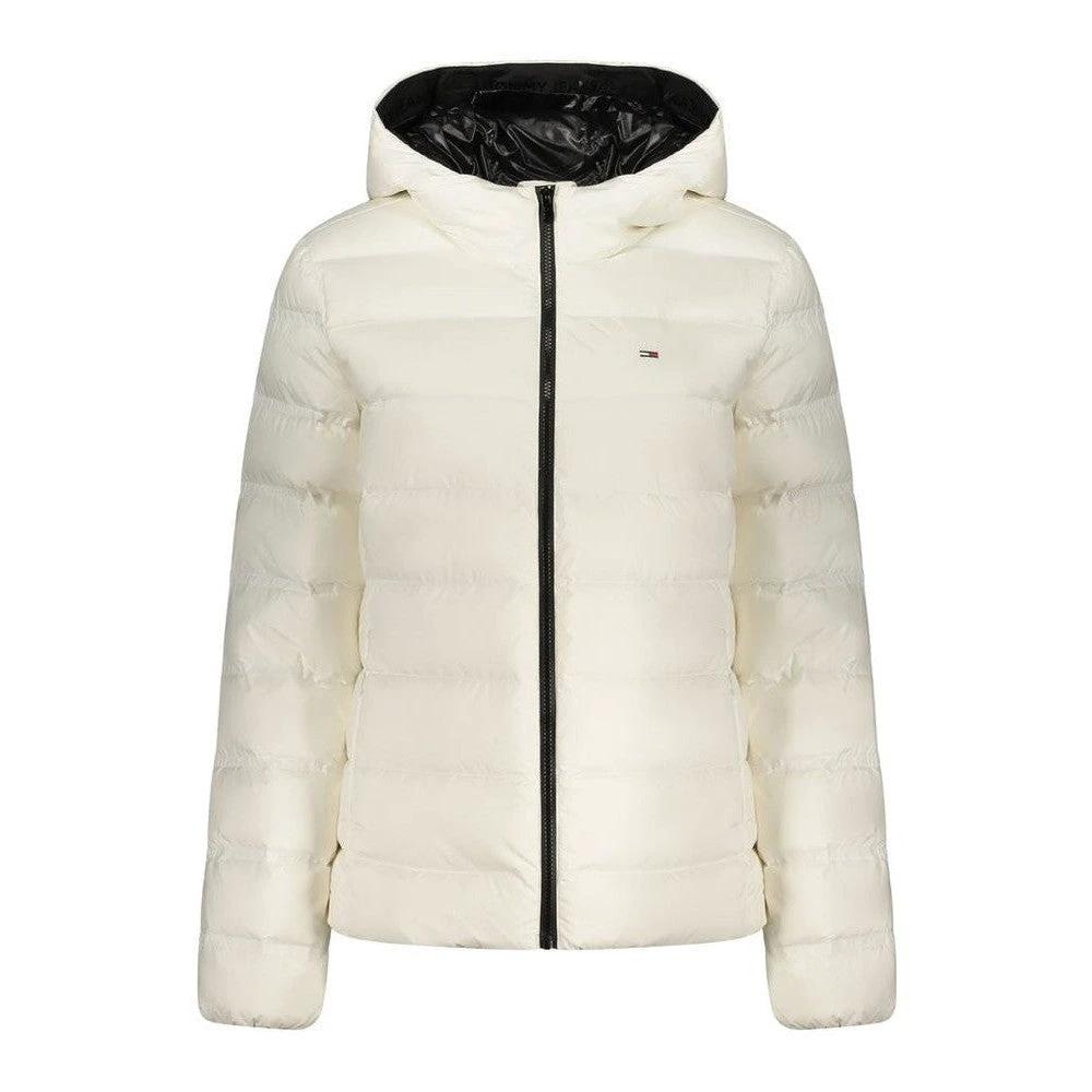 Flag Kapuzen Puffer Jacke Lang Warm Gefüttert Weiß | ELORÉ by Tommy Hilfiger