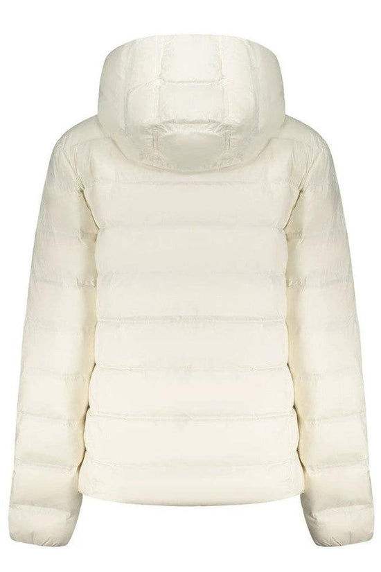 Flag Kapuzen Puffer Jacke Lang Warm Gefüttert Weiß | ELORÉ by Tommy Hilfiger