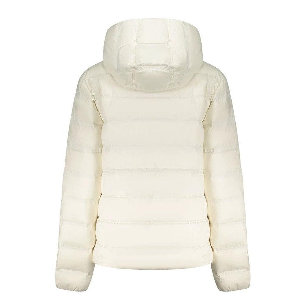 Flag Kapuzen Puffer Jacke Lang Warm Gefüttert Weiß | ELORÉ by Tommy Hilfiger