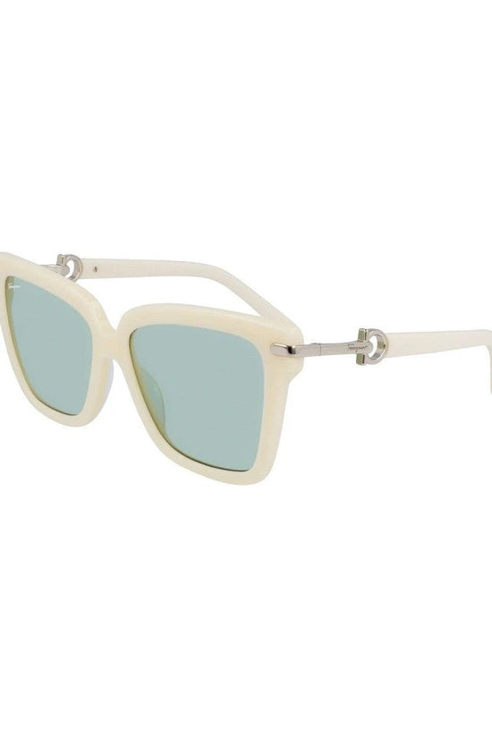 Ferragamo Sonnenbrille Quadratisch Grau Glänzend | ELORÉ by Ferragamo