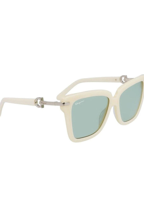 Ferragamo Sonnenbrille Quadratisch Grau Glänzend | ELORÉ by Ferragamo