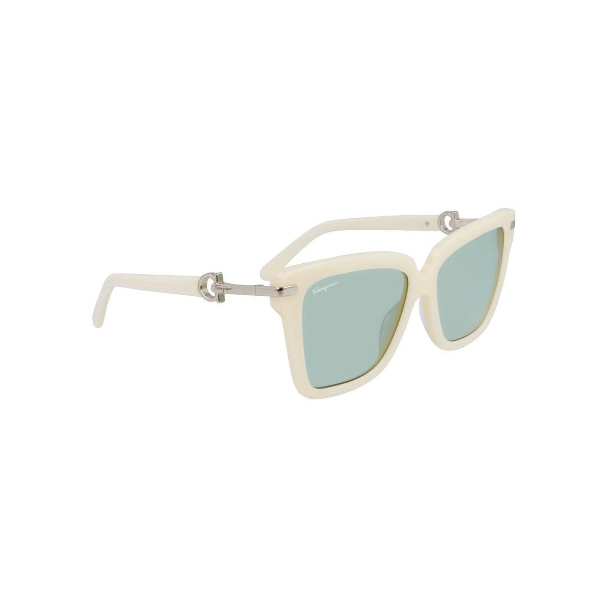 Ferragamo Sonnenbrille Quadratisch Grau Glänzend | ELORÉ by Ferragamo