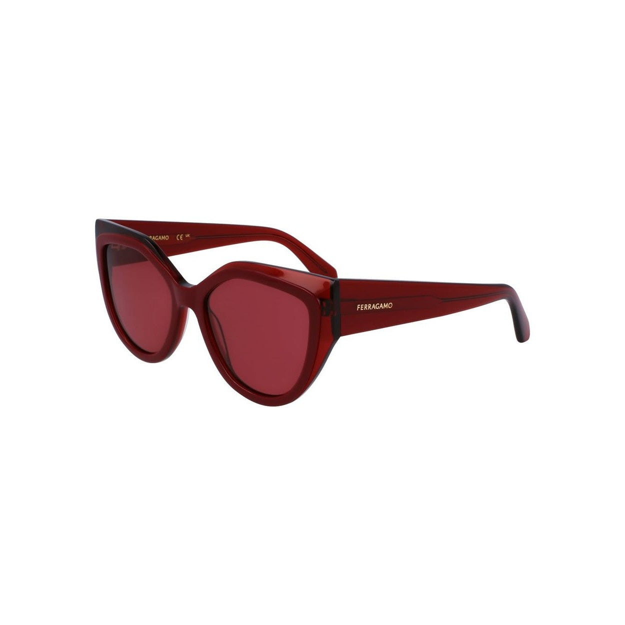 Salvatore Ferragamo Cat Eye Sonnenbrille Rot Burg | ELORÉ by Ferragamo