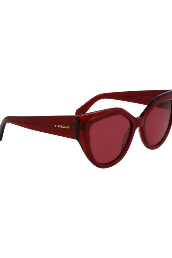 Salvatore Ferragamo Cat Eye Sonnenbrille Rot Burg | ELORÉ by Ferragamo