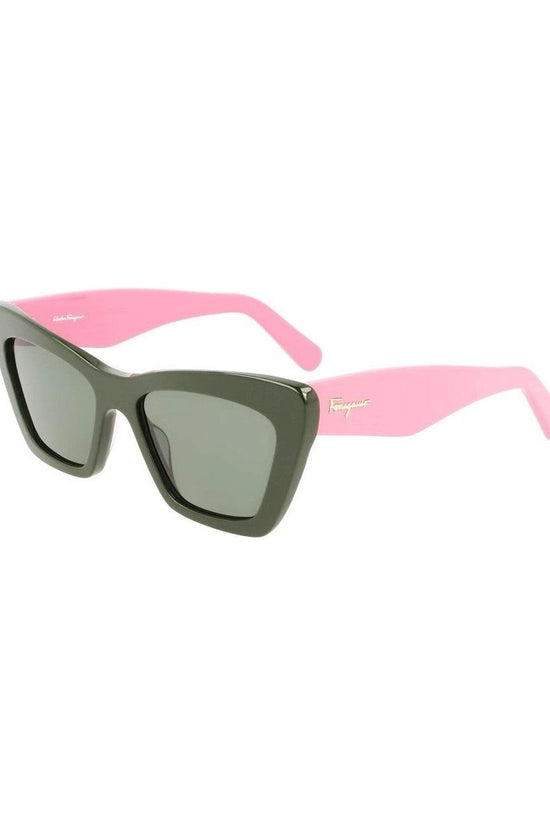 Salvatore Ferragamo Sonnenbrille Acetat Grün | ELORÉ by Ferragamo