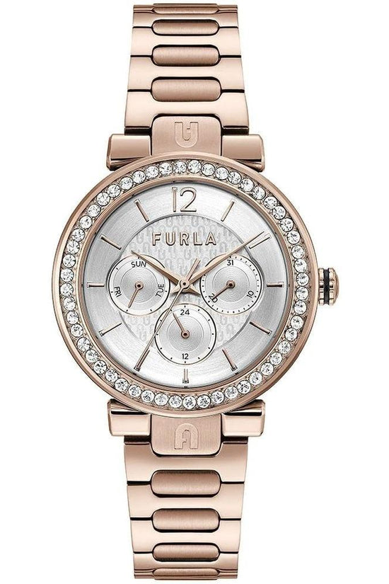 Furla Damenuhr Chronograph Mit Kristallrand Roségold | ELORÉ by Furla