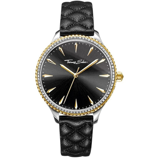 Thomas Sabo Schwarze Leder-Kleidungsuhr by Thomas Sabo