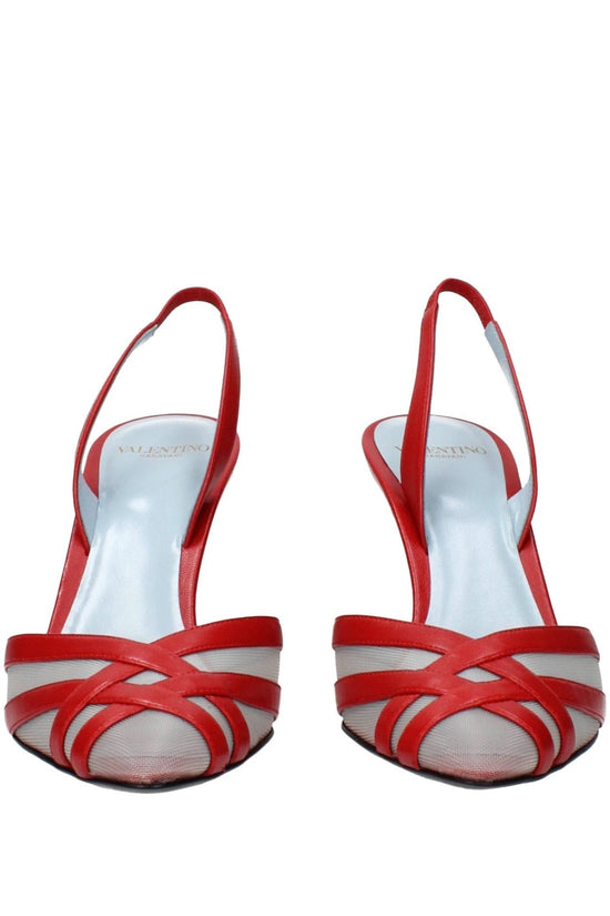 Valentino Garavani Gewebte Herz Sandalen Rot | ELORÉ by Valentino Garavani