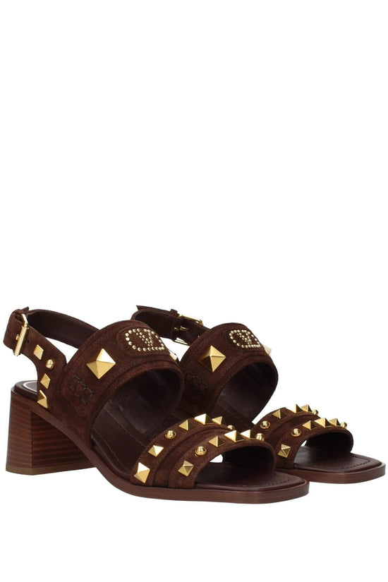 Valentino Garavani Rockstud Sandalen Dunkelbraun | ELORÉ by Valentino Garavani