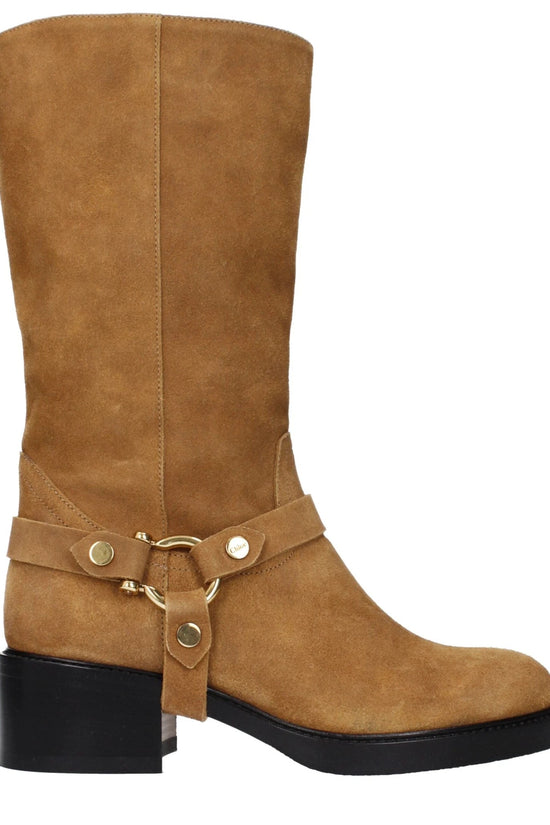 Chloé Braune Leder-Ankle-Boots by Chloé