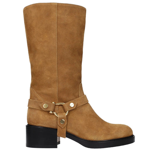 Chloé Braune Leder-Ankle-Boots by Chloé