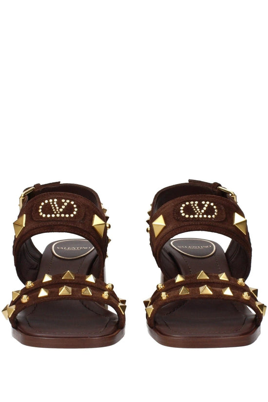 Valentino Garavani Rockstud Sandalen Dunkelbraun | ELORÉ by Valentino Garavani