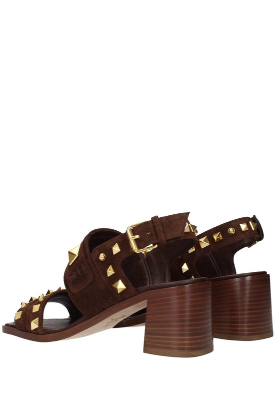 Valentino Garavani Rockstud Sandalen Dunkelbraun | ELORÉ by Valentino Garavani