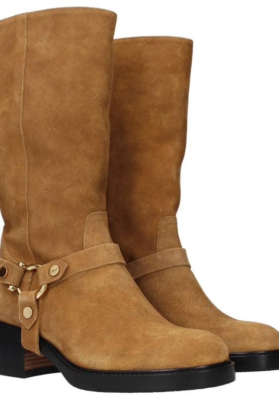 Chloé Braune Leder-Ankle-Boots by Chloé
