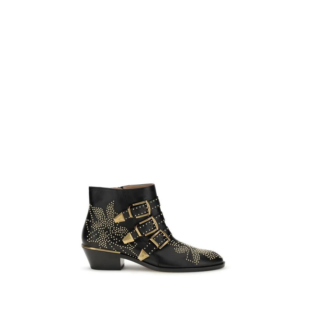 Chloé Schnürstiefel aus schwarzem Kalbsleder Bos Taurus by Chloé