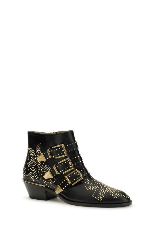 Chloé Schnürstiefel aus schwarzem Kalbsleder Bos Taurus by Chloé