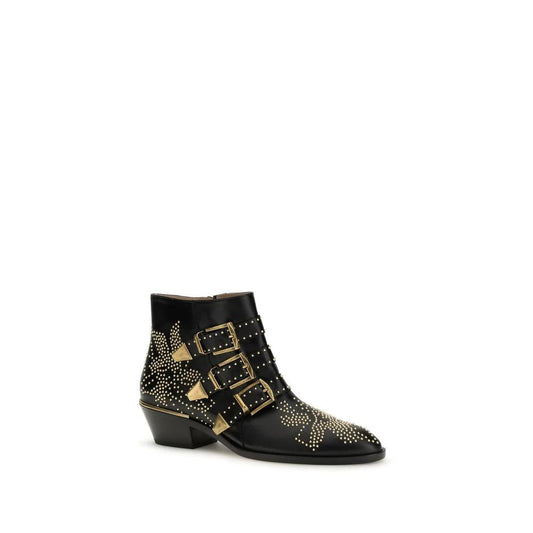 Chloé Schnürstiefel aus schwarzem Kalbsleder Bos Taurus by Chloé
