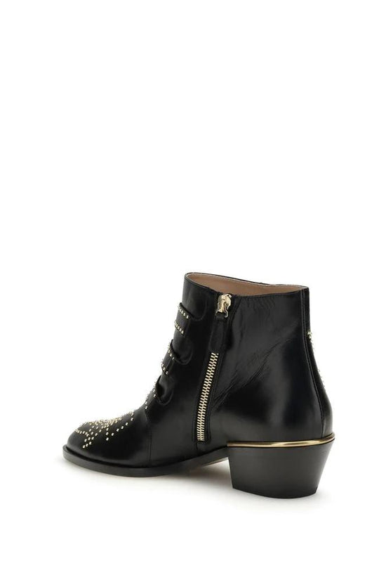 Chloé Schnürstiefel aus schwarzem Kalbsleder Bos Taurus by Chloé