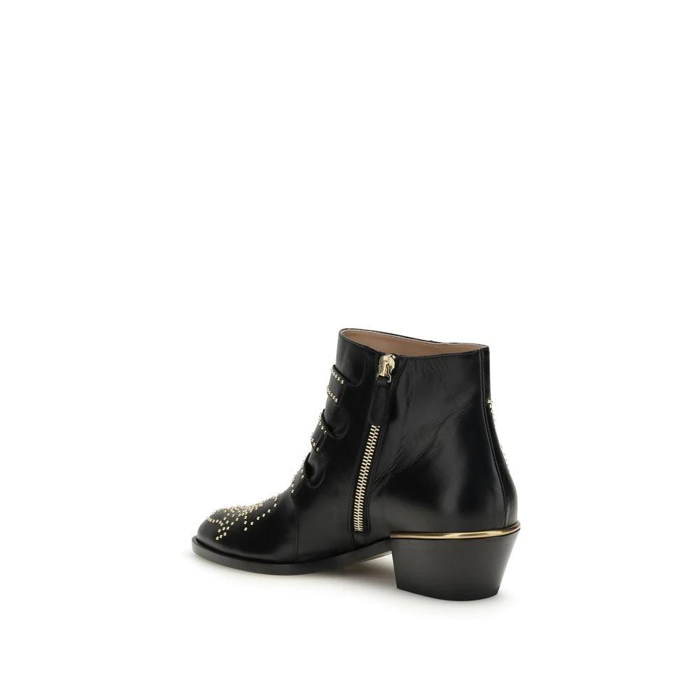 Chloé Schnürstiefel aus schwarzem Kalbsleder Bos Taurus by Chloé