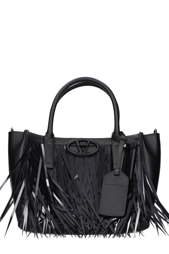 Valentino Garavani Schwarze Lederhandtasche by Valentino Garavani