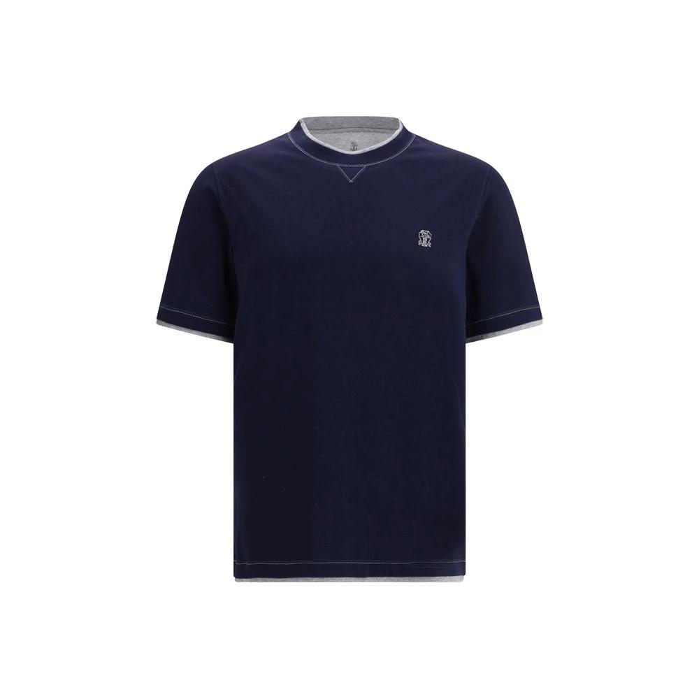 Brunello Cucinelli Cucinelli Blaues Baumwoll-T-Shirt by Brunello Cucinelli Cucinelli