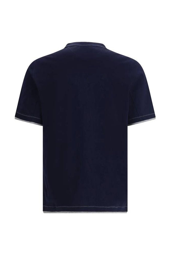 Brunello Cucinelli Blaues Baumwoll-T-Shirt by Brunello Cucinelli