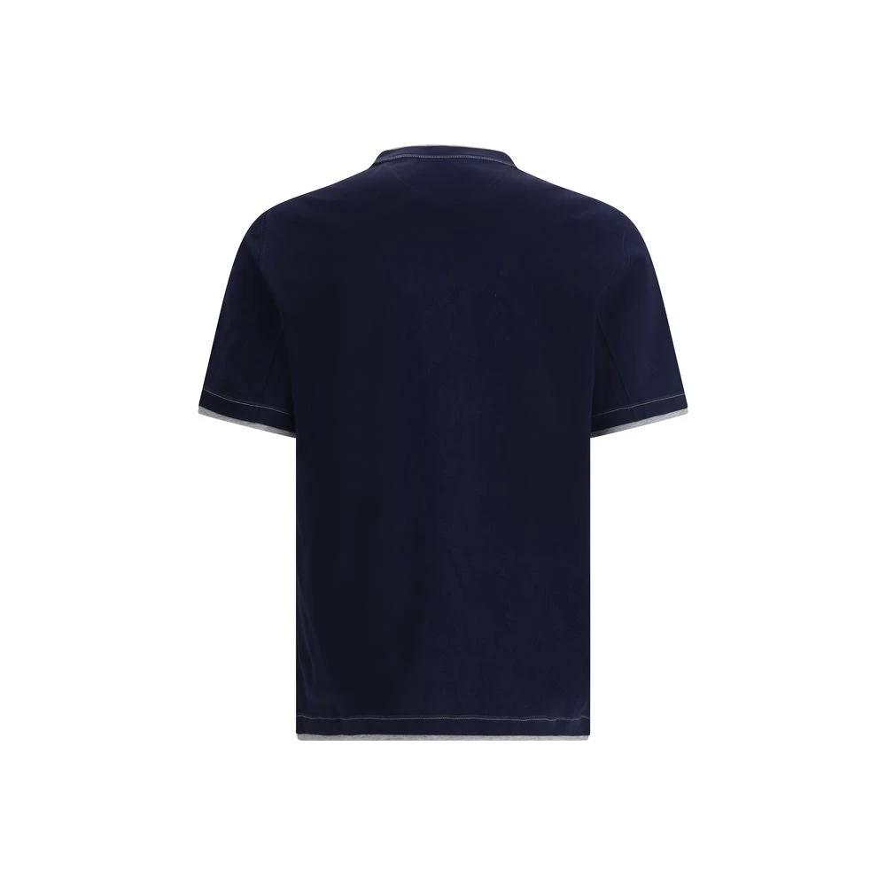 Brunello Cucinelli Blaues Baumwoll-T-Shirt by Brunello Cucinelli