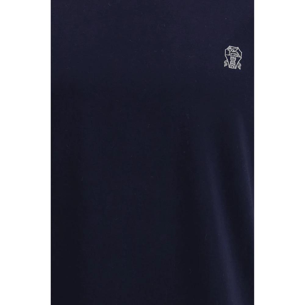 Brunello Cucinelli Blaues Baumwoll-T-Shirt by Brunello Cucinelli