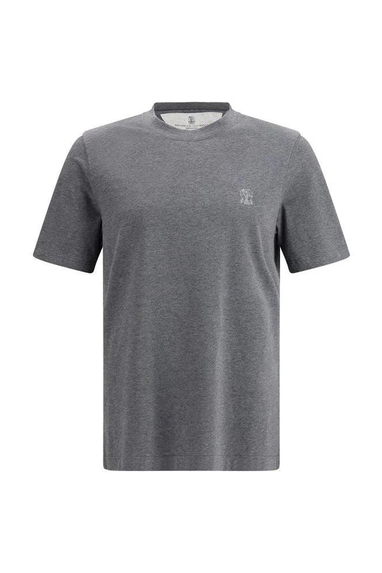 Brunello Cucinelli Graues Baumwoll-T-Shirt by Brunello Cucinelli