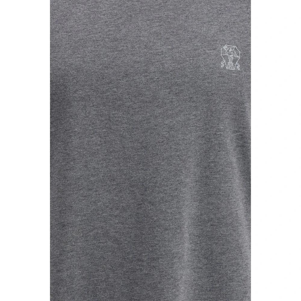 Brunello Cucinelli Graues Baumwoll-T-Shirt by Brunello Cucinelli