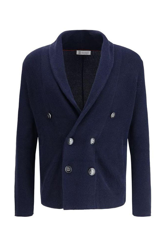 Brunello Cucinelli Cucinelli Blauer Baumwollcardigan by Brunello Cucinelli Cucinelli