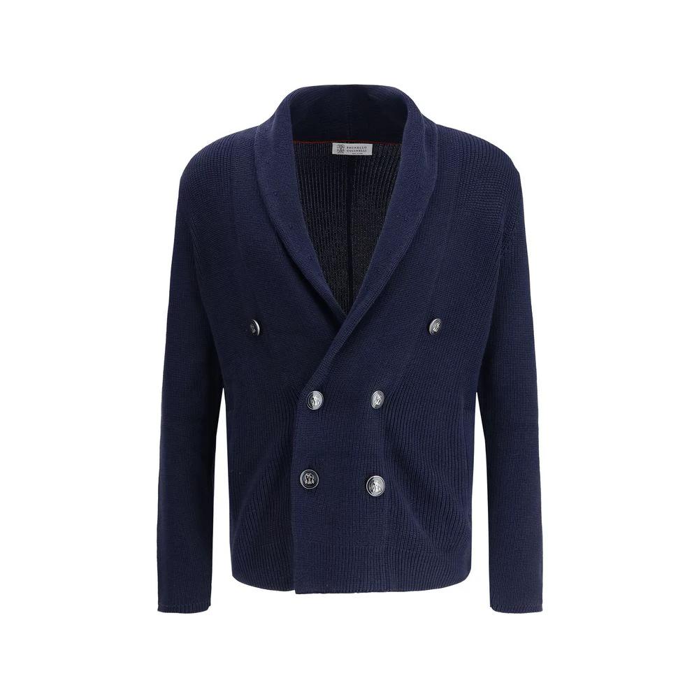 Brunello Cucinelli Cucinelli Blauer Baumwollcardigan by Brunello Cucinelli Cucinelli