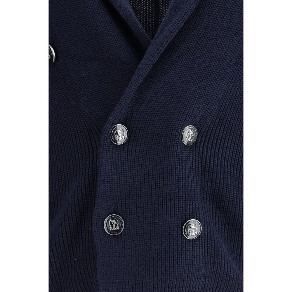 Brunello Cucinelli Blauer Baumwollcardigan by Brunello Cucinelli