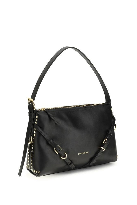 Givenchy Schwarze Bos Taurus Kalbsleder Schultertasche by Givenchy