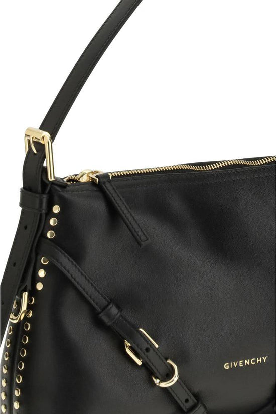 Givenchy Schwarze Bos Taurus Kalbsleder Schultertasche by Givenchy