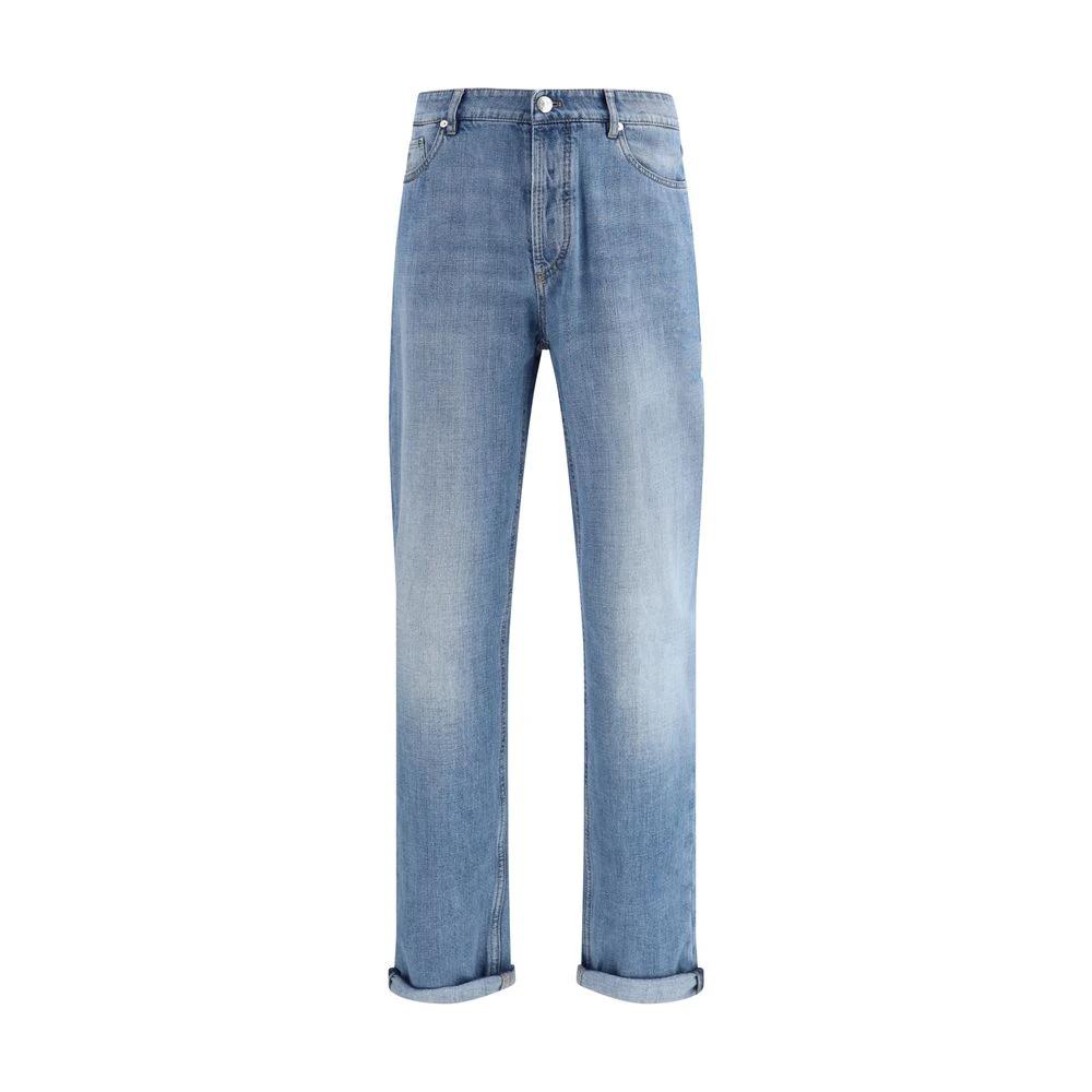 Brunello Cucinelli Blaue Jeans aus Baumwolle im geraden Schnitt by Brunello Cucinelli
