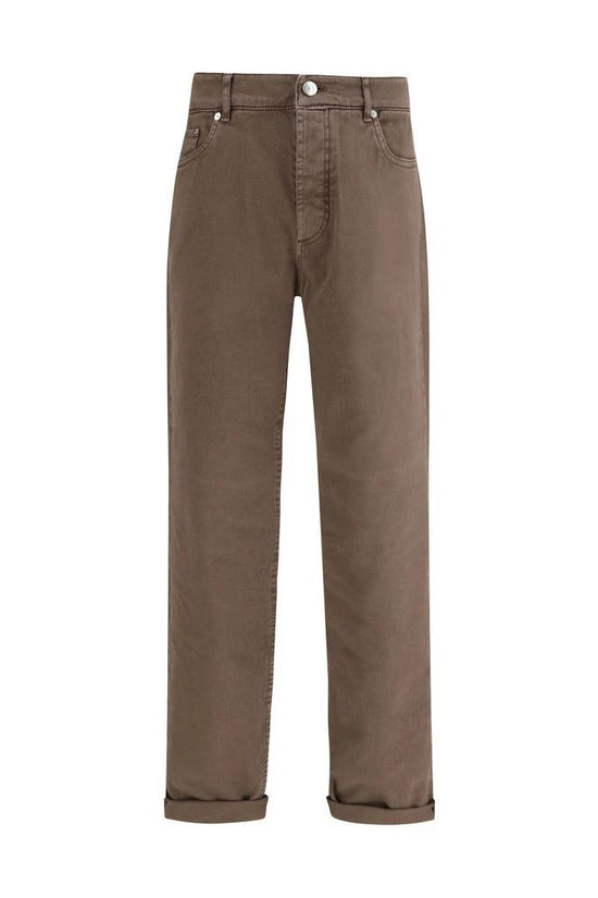 Brunello Cucinelli Cucinelli Braune Baumwolljeans im Relaxed Fit by Brunello Cucinelli Cucinelli