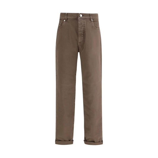 Brunello Cucinelli Cucinelli Braune Baumwolljeans im Relaxed Fit by Brunello Cucinelli Cucinelli