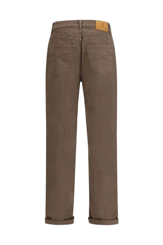 Brunello Cucinelli Braune Baumwolljeans im Relaxed Fit by Brunello Cucinelli