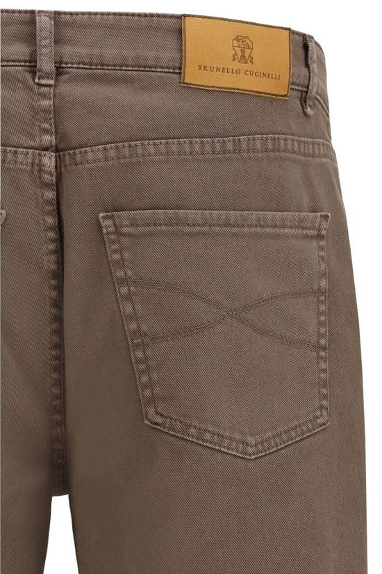 Brunello Cucinelli Braune Baumwolljeans im Relaxed Fit by Brunello Cucinelli