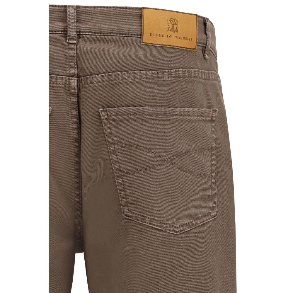 Brunello Cucinelli Braune Baumwolljeans im Relaxed Fit by Brunello Cucinelli