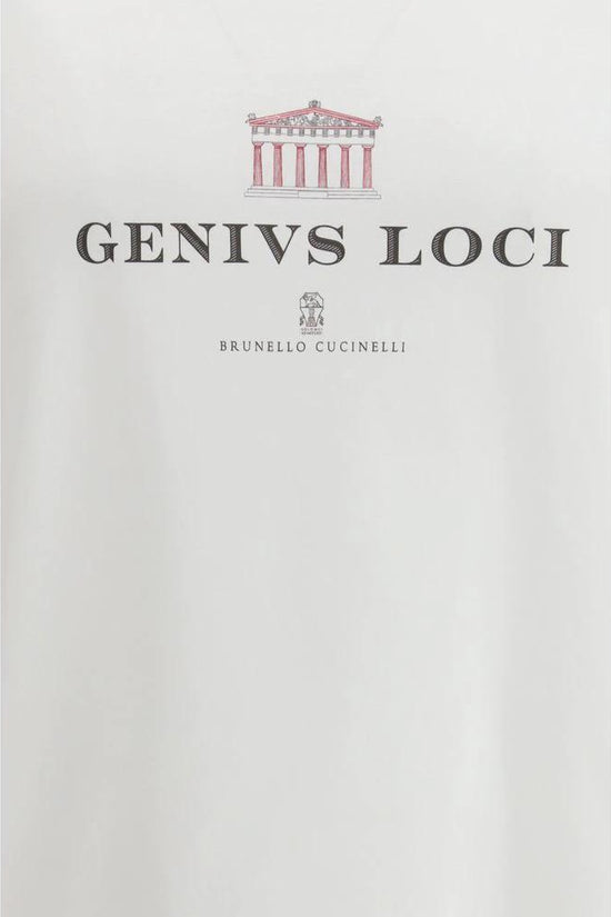 Brunello Cucinelli Weißes Baumwoll-T-Shirt by Brunello Cucinelli
