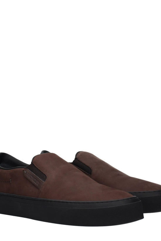 Moncler Braune Loafer aus Leder zum Hineinschlüpfen by Moncler