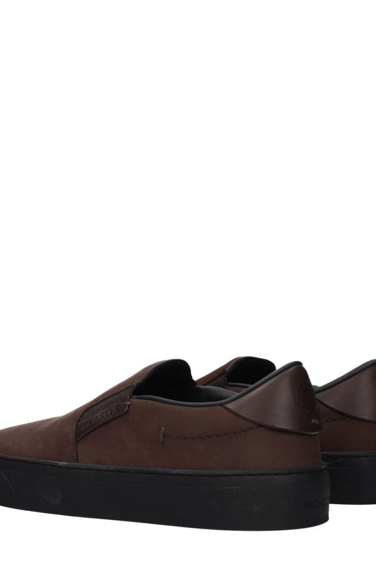 Moncler Braune Loafer aus Leder zum Hineinschlüpfen by Moncler