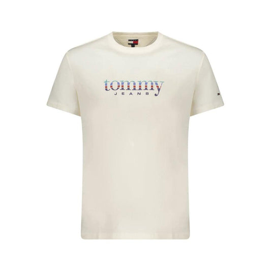 Tommy Hilfiger Herren-T-Shirt aus Baumwolle in Bianco by Tommy Hilfiger
