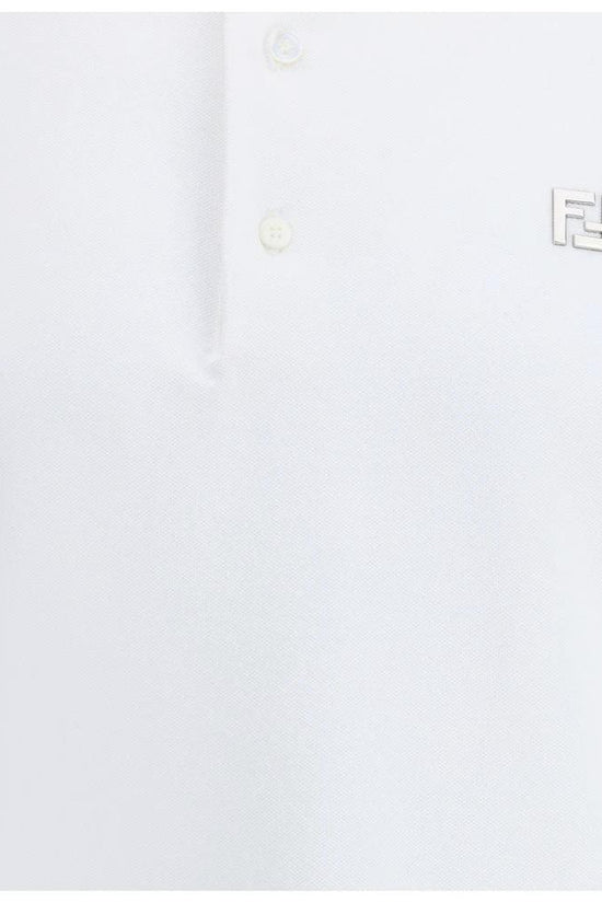 Fendi Weißes Poloshirt aus Baumwolle by Fendi